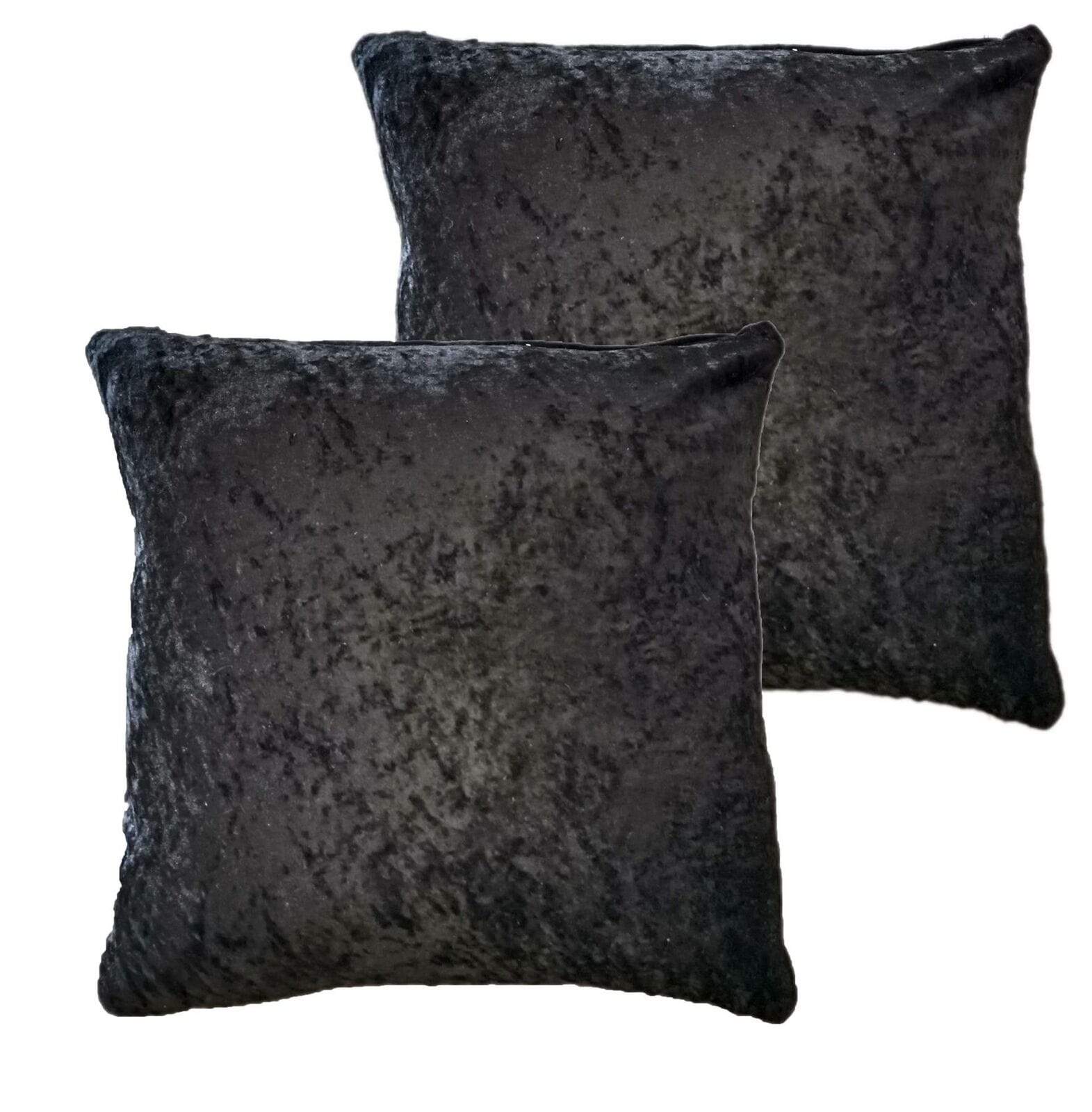 OLIVIA ROCCO Crushed Velvet Cushion Covers 17x17 Inches Pack Of 2 For Sofa Bedroom