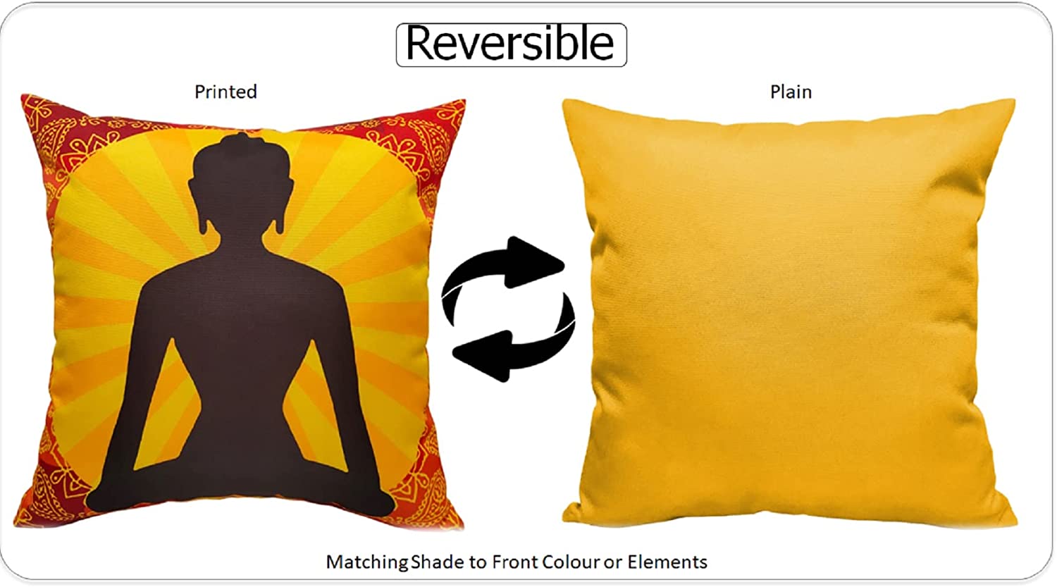 OLIVIA ROCCO Buddha Waterproof Cushion Covers 43x43 cm Reversible Breathable Decorative