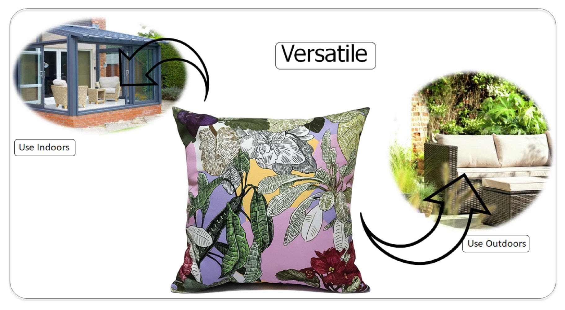 OLIVIA ROCCO Cushion Covers Dhalia Lilac Waterproof 43x43cm Reversible Breathable Indoor