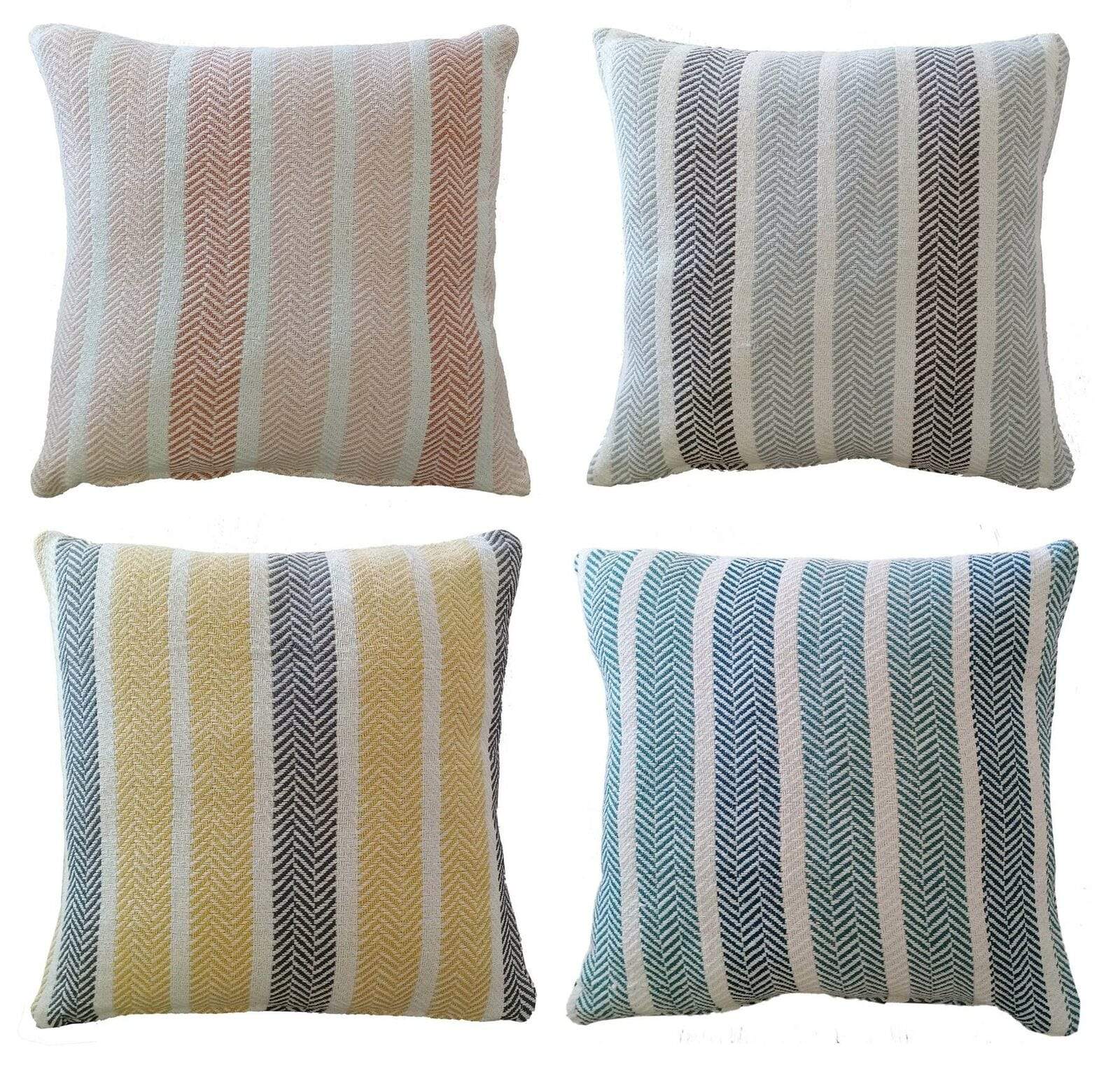 OLIVIA ROCCO Cushion Covers Striped Indian Cotton Indoor Outdoor With Discreet Zipper