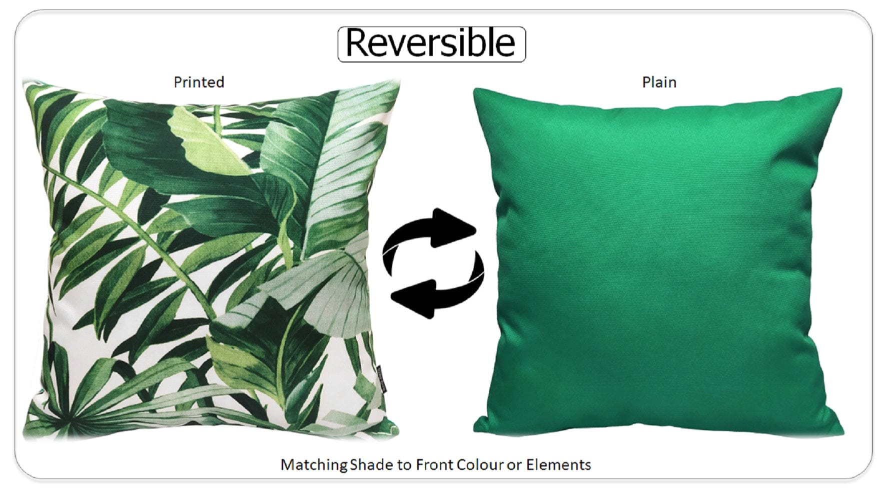 OLIVIA ROCCO Cushion Covers Jamil Green Waterproof 43x43 cm Reversible Breathable Indoor