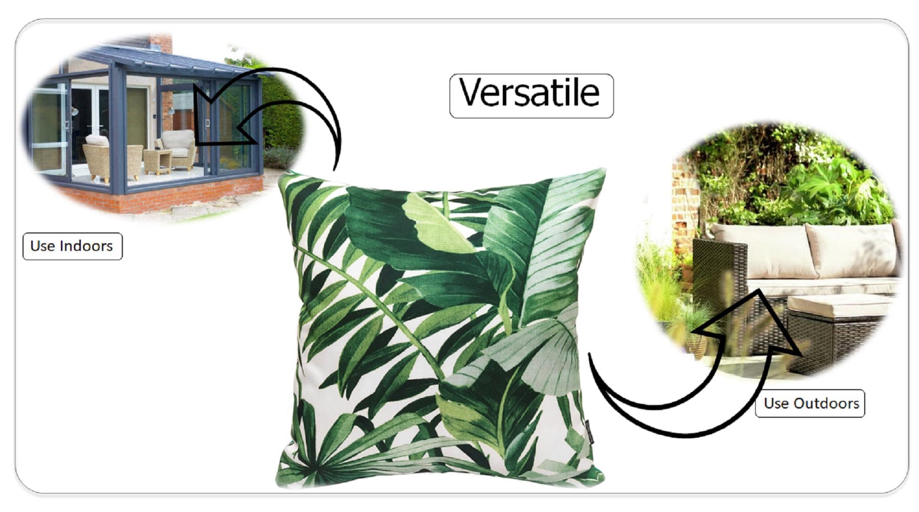 OLIVIA ROCCO Cushion Covers Jamil Green Waterproof 43x43 cm Reversible Breathable Indoor