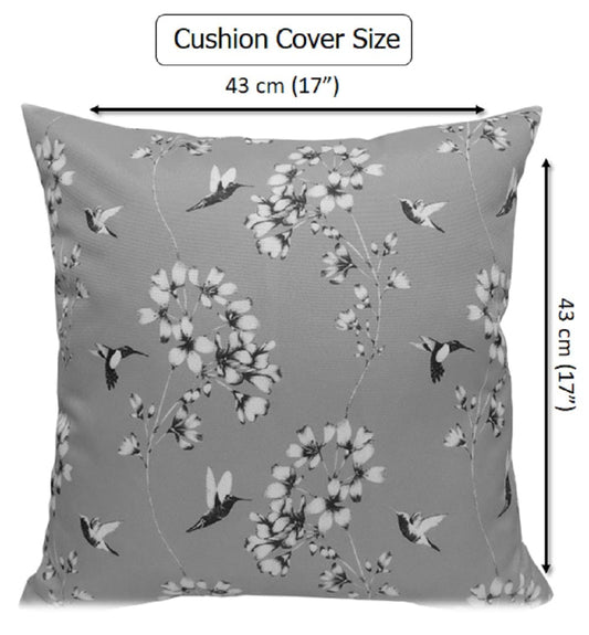 OLIVIA ROCCO Jardin Silver Waterproof Cushion Covers 17x17 Inch Indoor Outdoor Hotel-Style Sofa or Bed Accent
