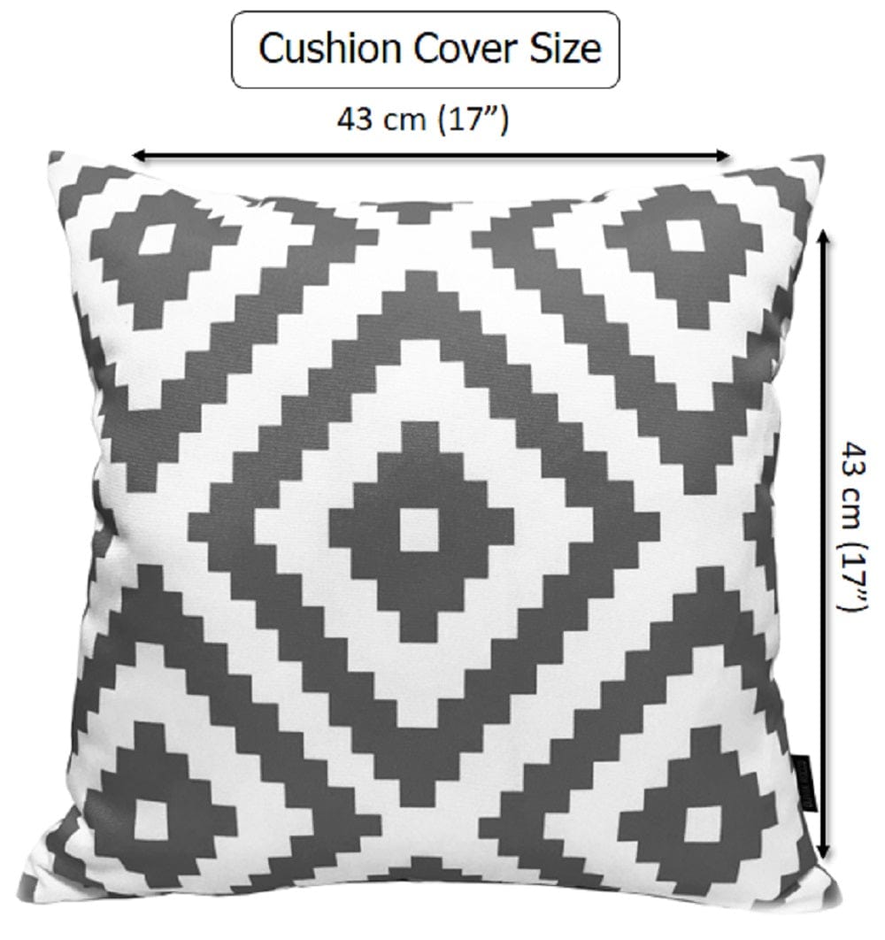 OLIVIA ROCCO Nairobi Charcoal Waterproof Cushion Covers 43 x 43 Cm Reversible Breathable