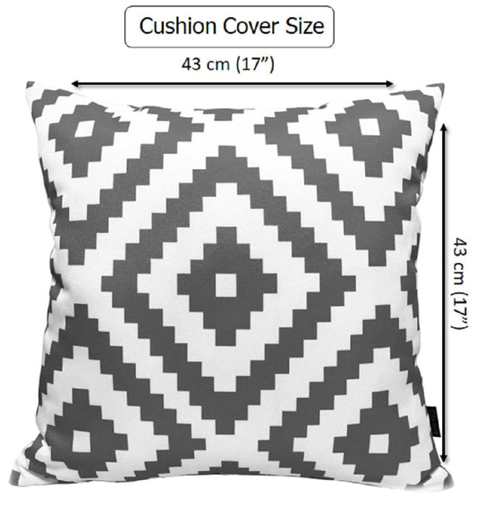 OLIVIA ROCCO Nairobi Charcoal Waterproof Cushion Covers 43 x 43 Cm Reversible Breathable