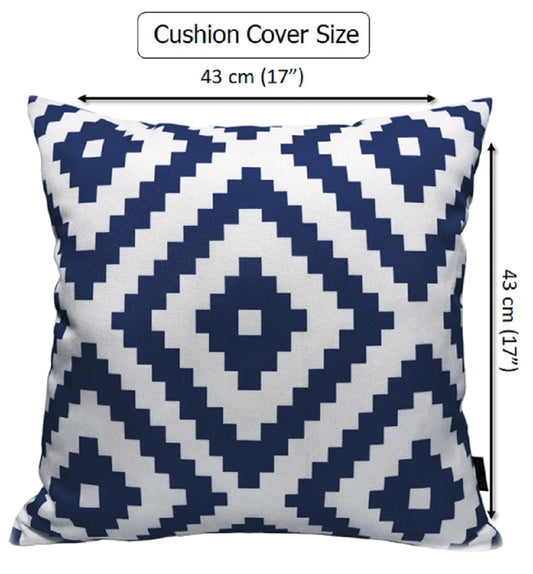 OLIVIA ROCCO Nairobi Navy Waterproof Outdoor Cushion Covers 43x43 CM Weather-Resistant