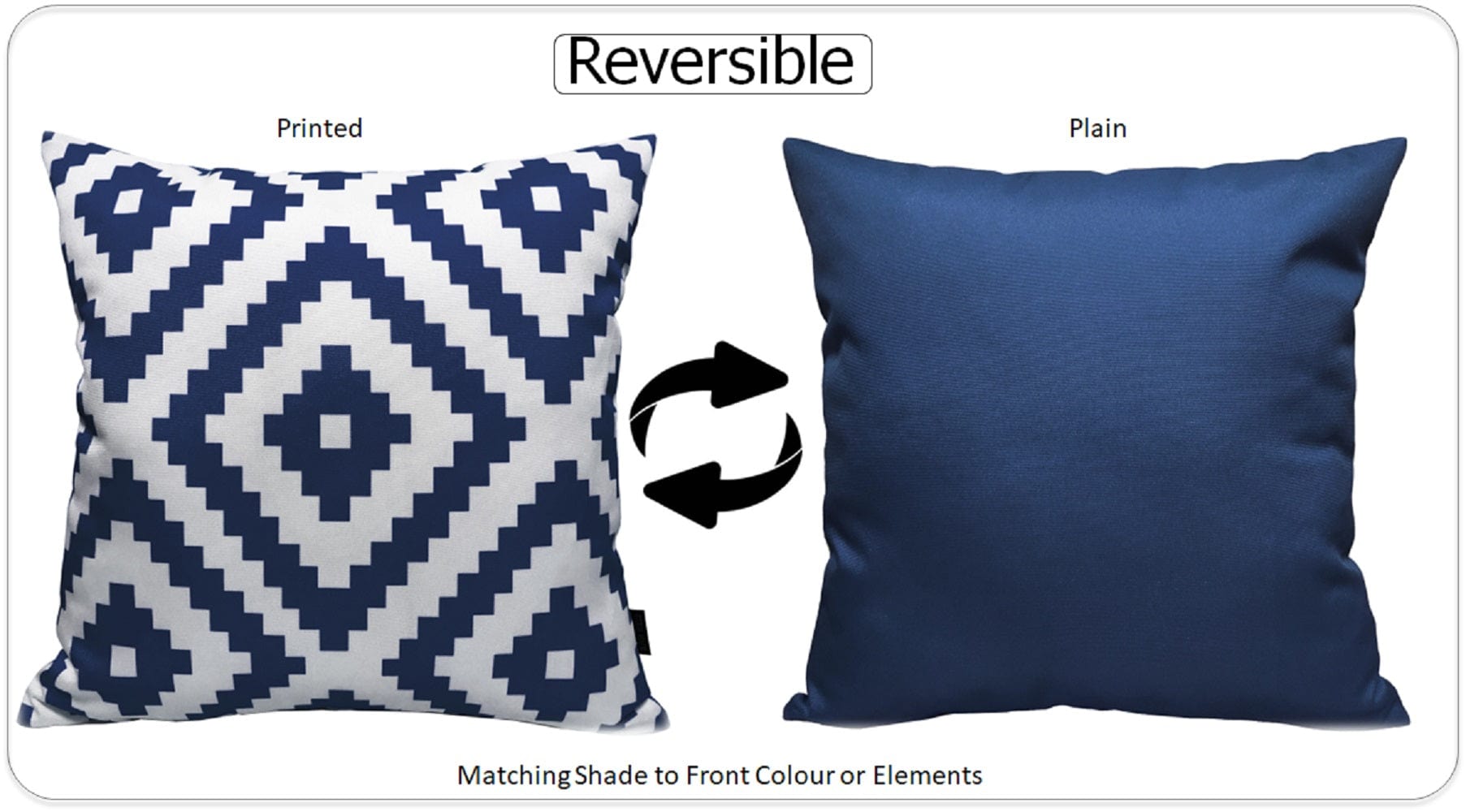 OLIVIA ROCCO Nairobi Navy Waterproof Outdoor Cushion Covers 43x43 CM Weather-Resistant