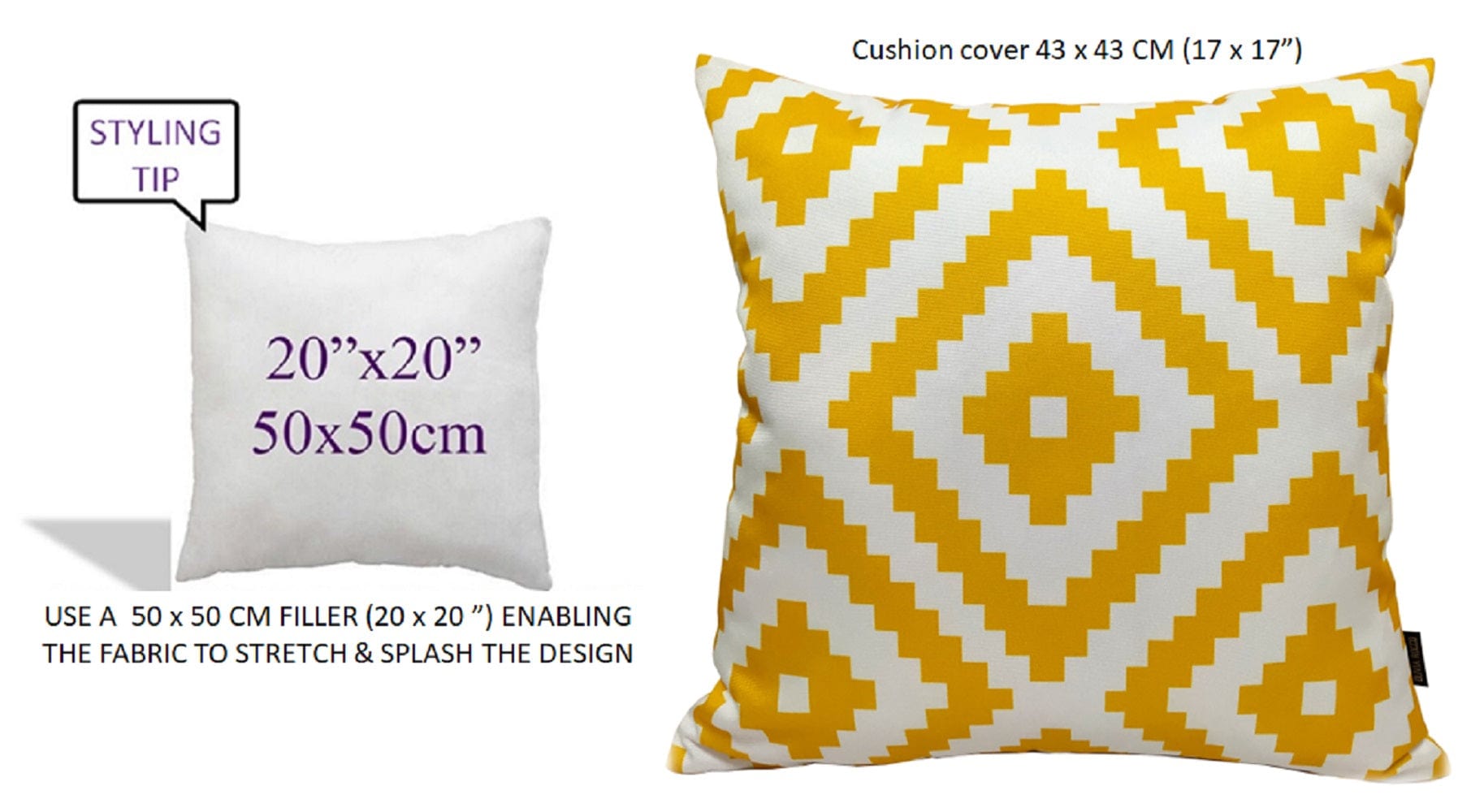 OLIVIA ROCCO Nairobi Ochre Waterproof Outdoor Cushion Covers 43 X 43 cm Weather Resistant