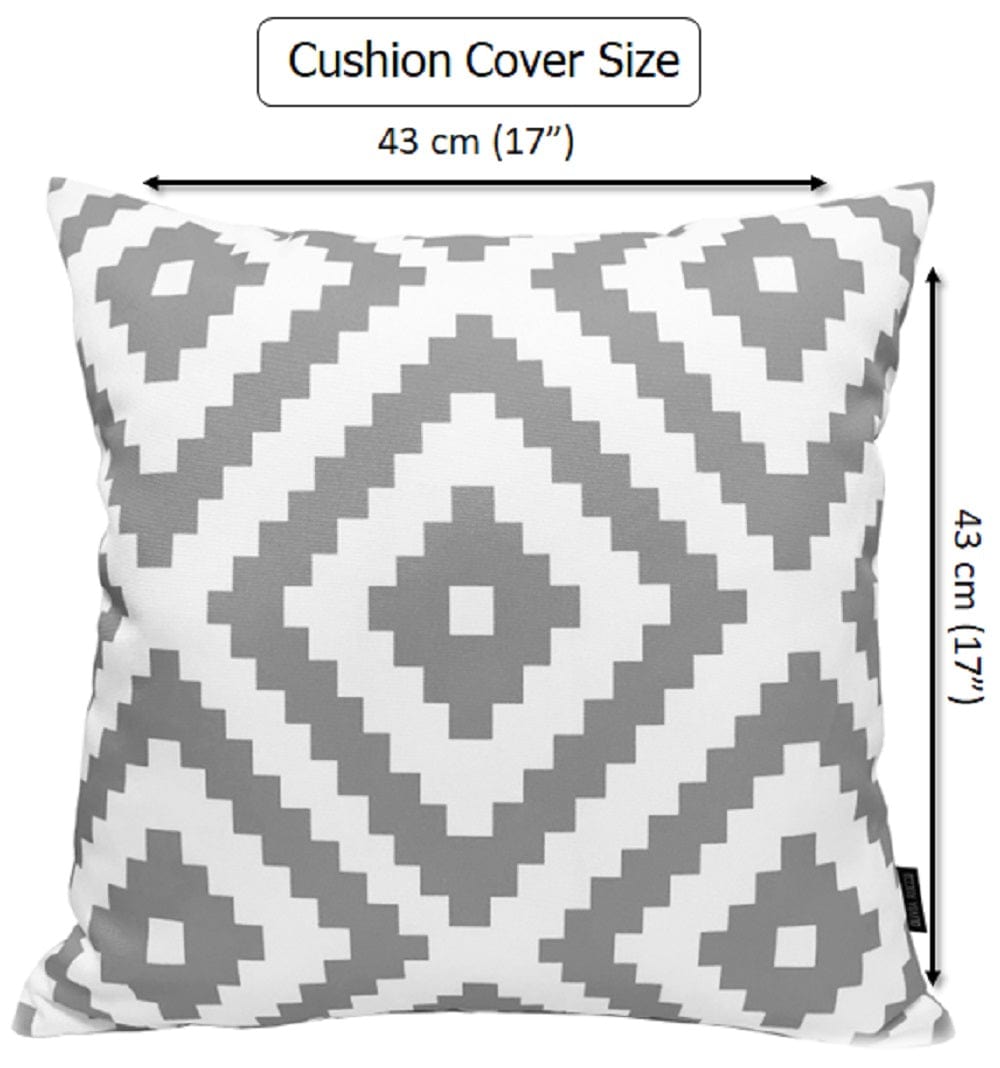 OLIVIA ROCCO Nairobi Silver Waterproof Cushion Covers 43 x 43 cm Reversible Indoor