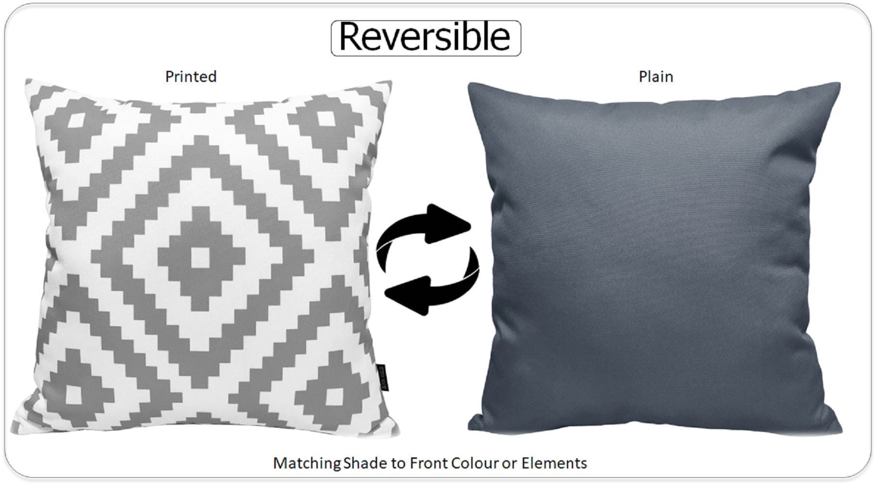 OLIVIA ROCCO Nairobi Silver Waterproof Cushion Covers 43 x 43 cm Reversible Indoor