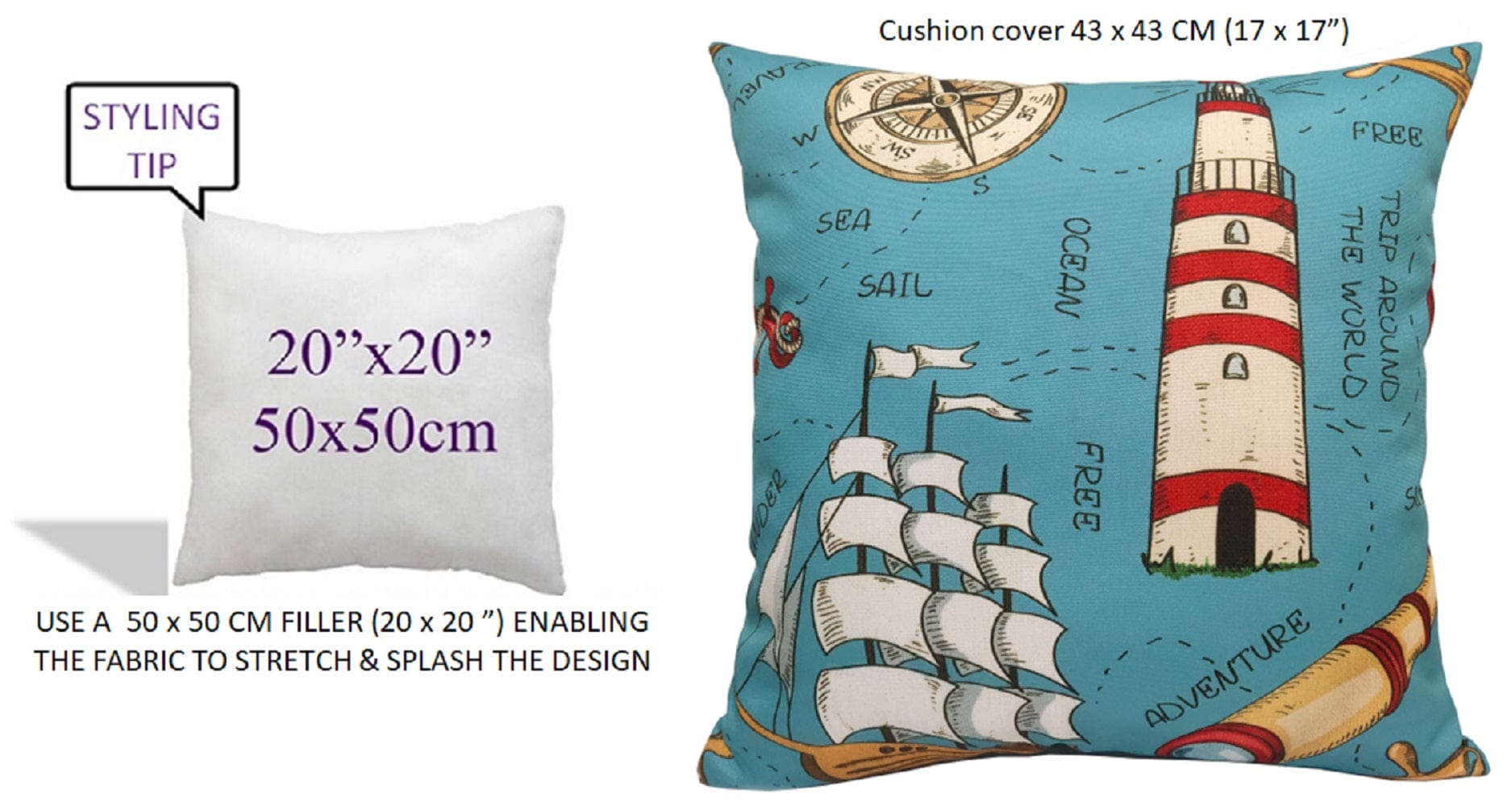 OLIVIA ROCCO Water Resistant 17 X 17 Inches Patio Garden Cushion Covers Seaside Coastal