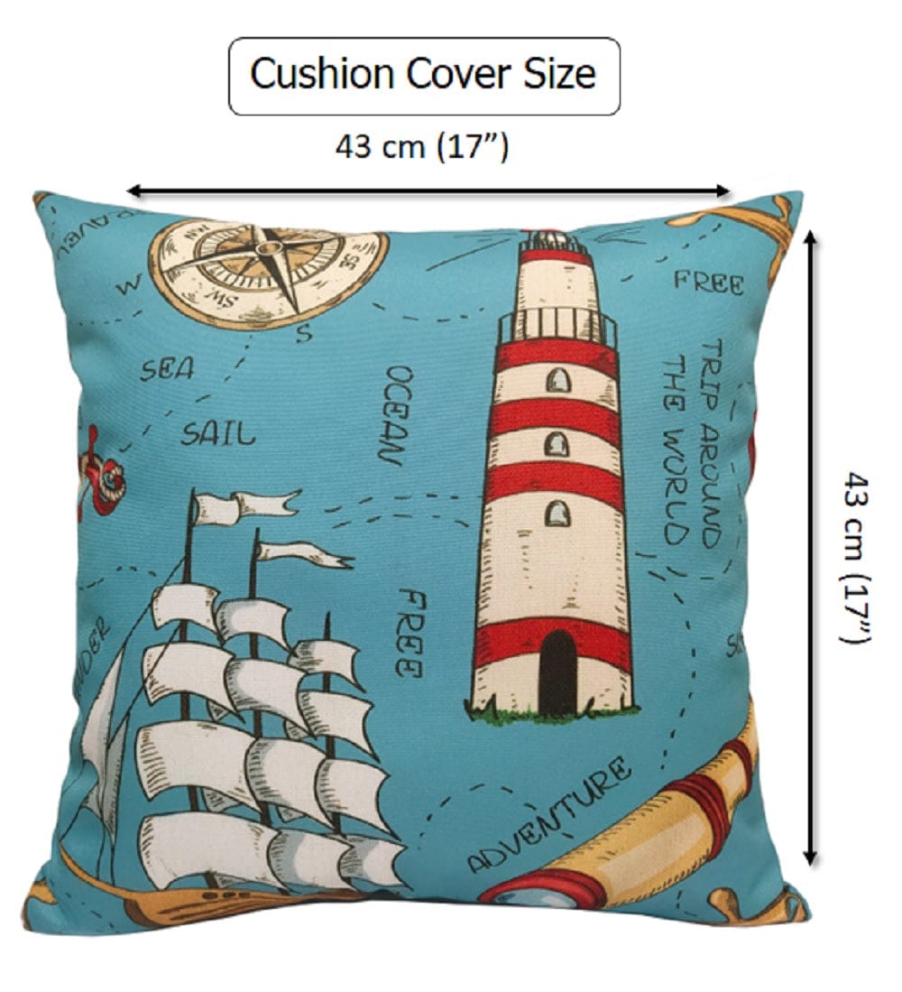 OLIVIA ROCCO Water Resistant 17 X 17 Inches Patio Garden Cushion Covers Seaside Coastal