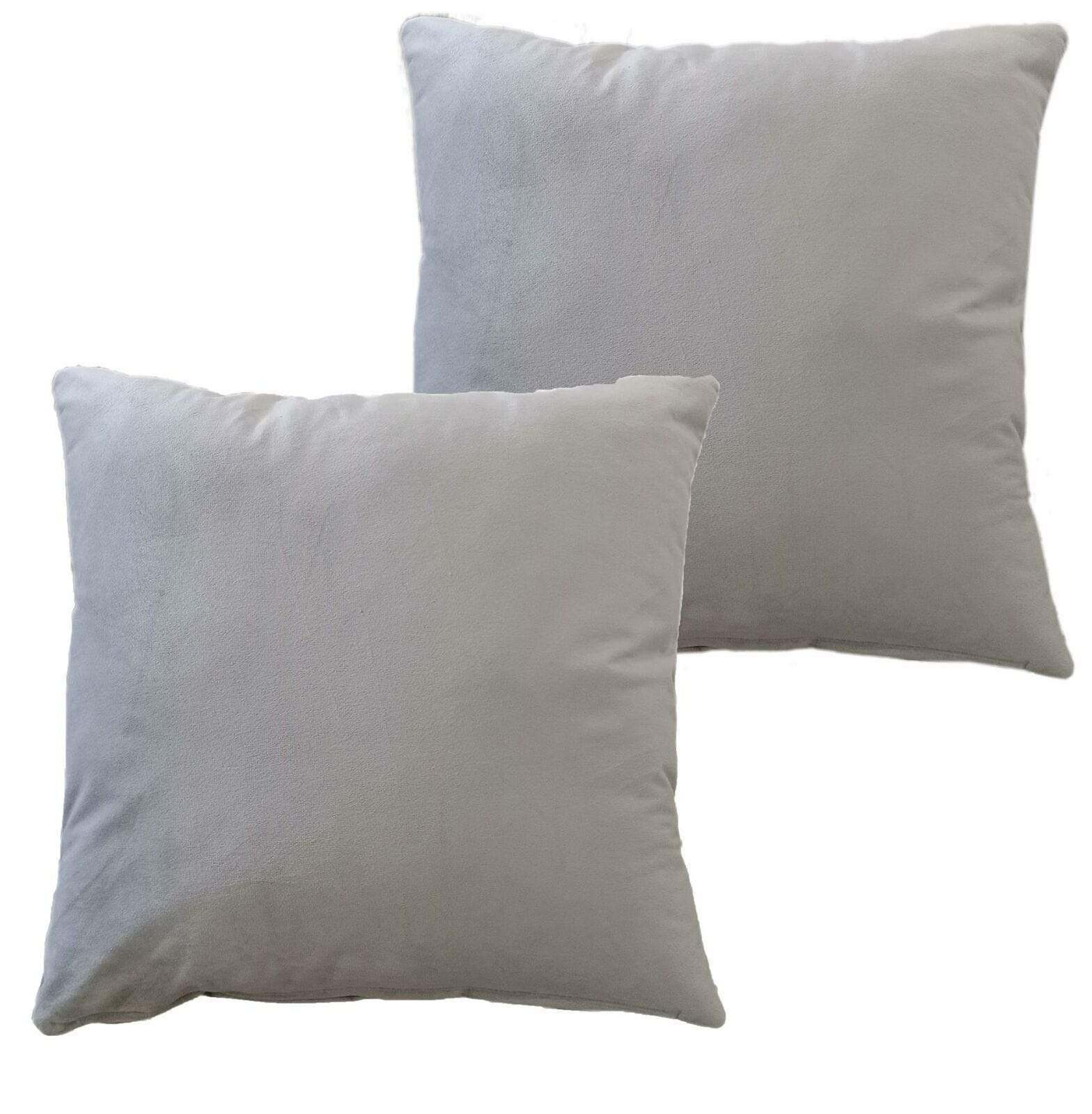 OLIVIA ROCCO Pack Of 2 Ultra-Soft Matte Velvet Cushion Covers 17x17 Inch Charcoal Silver Bedroom Refresh Sofa Accent