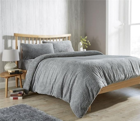 OLIVIA ROCCO Teddy Fleece Duvet Cover Set Premium Plush Ultra Cosy Winter Bedding