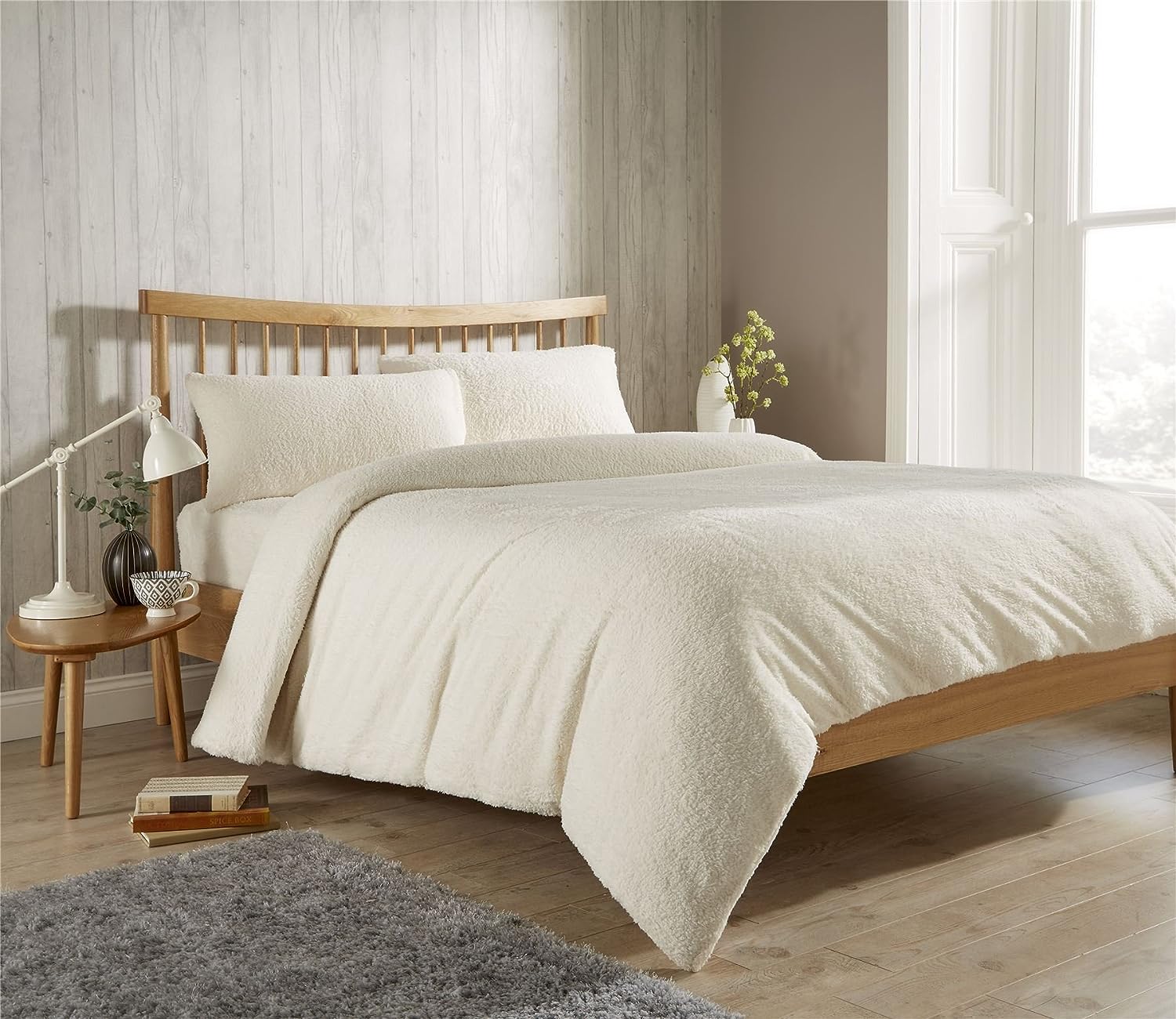 OLIVIA ROCCO Teddy Fleece Duvet Cover Set Premium Plush Ultra Cosy Winter Bedding