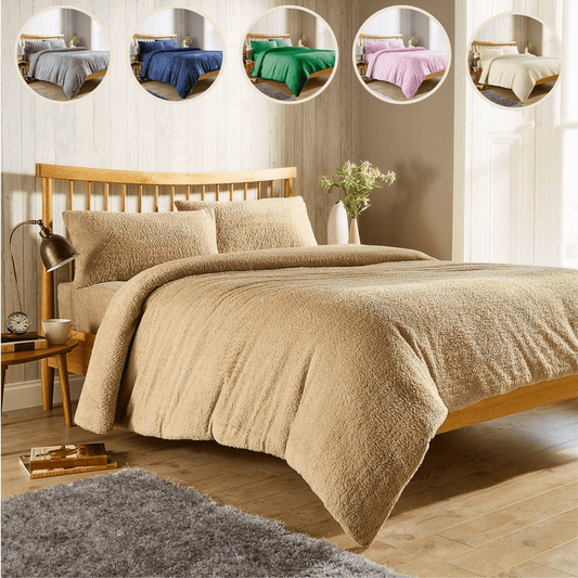 OLIVIA ROCCO Teddy Fleece Duvet Cover Set Premium Plush Ultra Cosy Winter Bedding