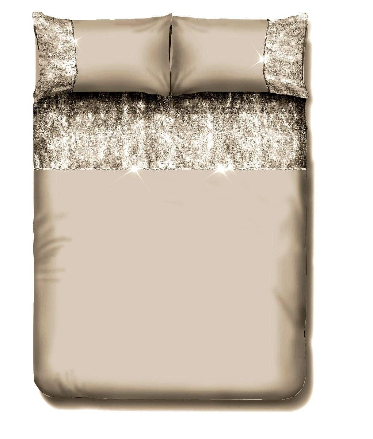 OLIVIA ROCCO Valentina Duvet Set With Crushed Velvet Trim And Diamante Detailing