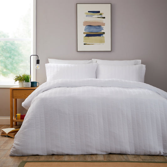 OLIVIA ROCCO Belgravia White Microfibre Duvet Cover Set With Pillowcases Soft Easy Care