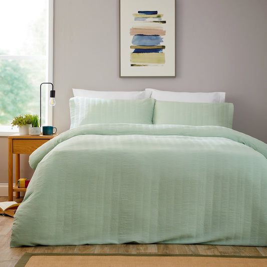 OLIVIA ROCCO Belgravia Sage Green Microfibre Duvet Cover Set With Pillowcases Easy Care