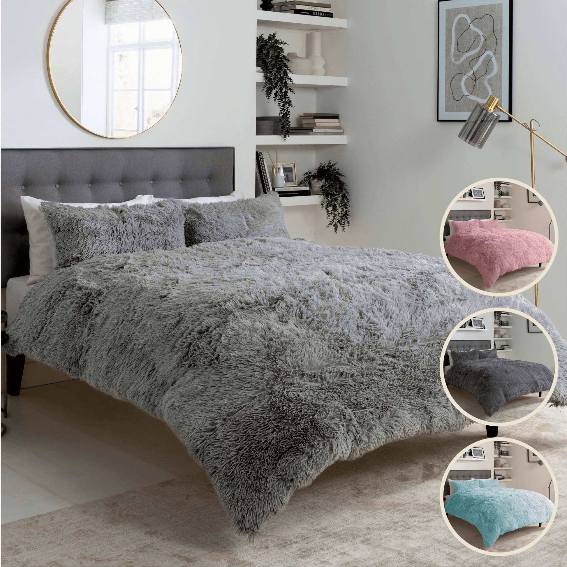 OLIVIA ROCCO Snuggle And Cuddle Faux Fur Duvet Set Extra-Soft Long Pile Winter Warmth