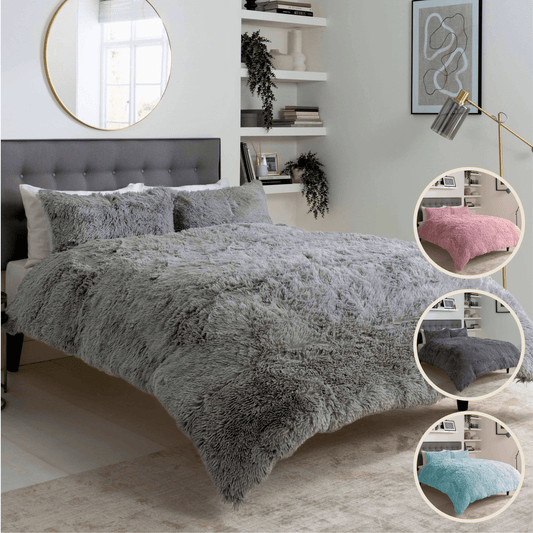 OLIVIA ROCCO Snuggle And Cuddle Faux Fur Duvet Set Extra-Soft Long Pile Winter Warmth