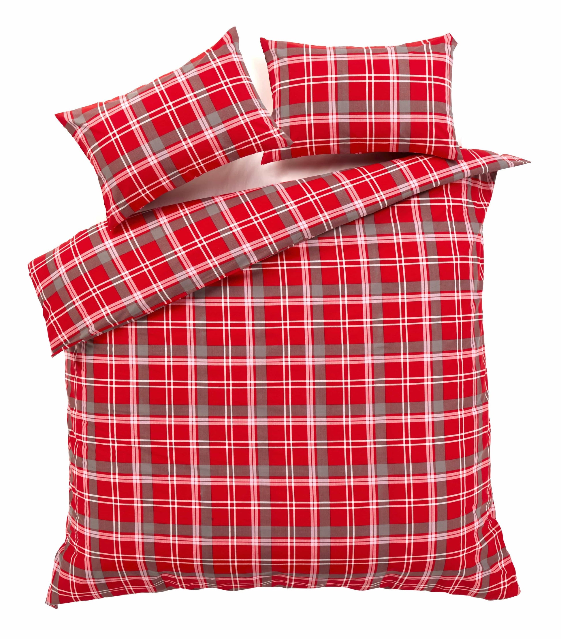 OLIVIA ROCCO Check Pattern Duvet Set Cotton Rich With Pillowcases OEKO-TEX Certified