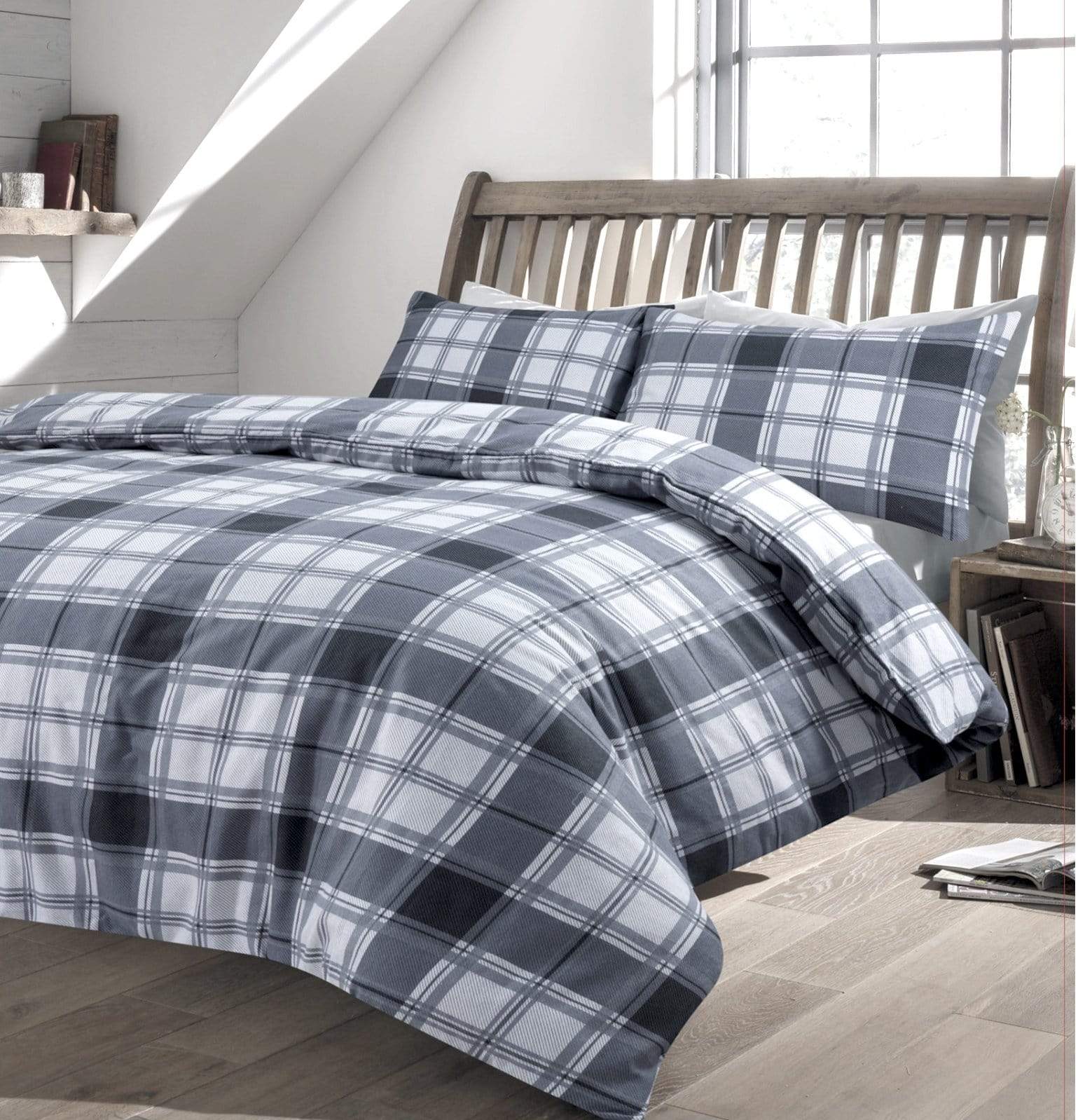 OLIVIA ROCCO Duvet Set Highland Tartan Brushed Cotton Flannel Super Soft OEKO-TEX