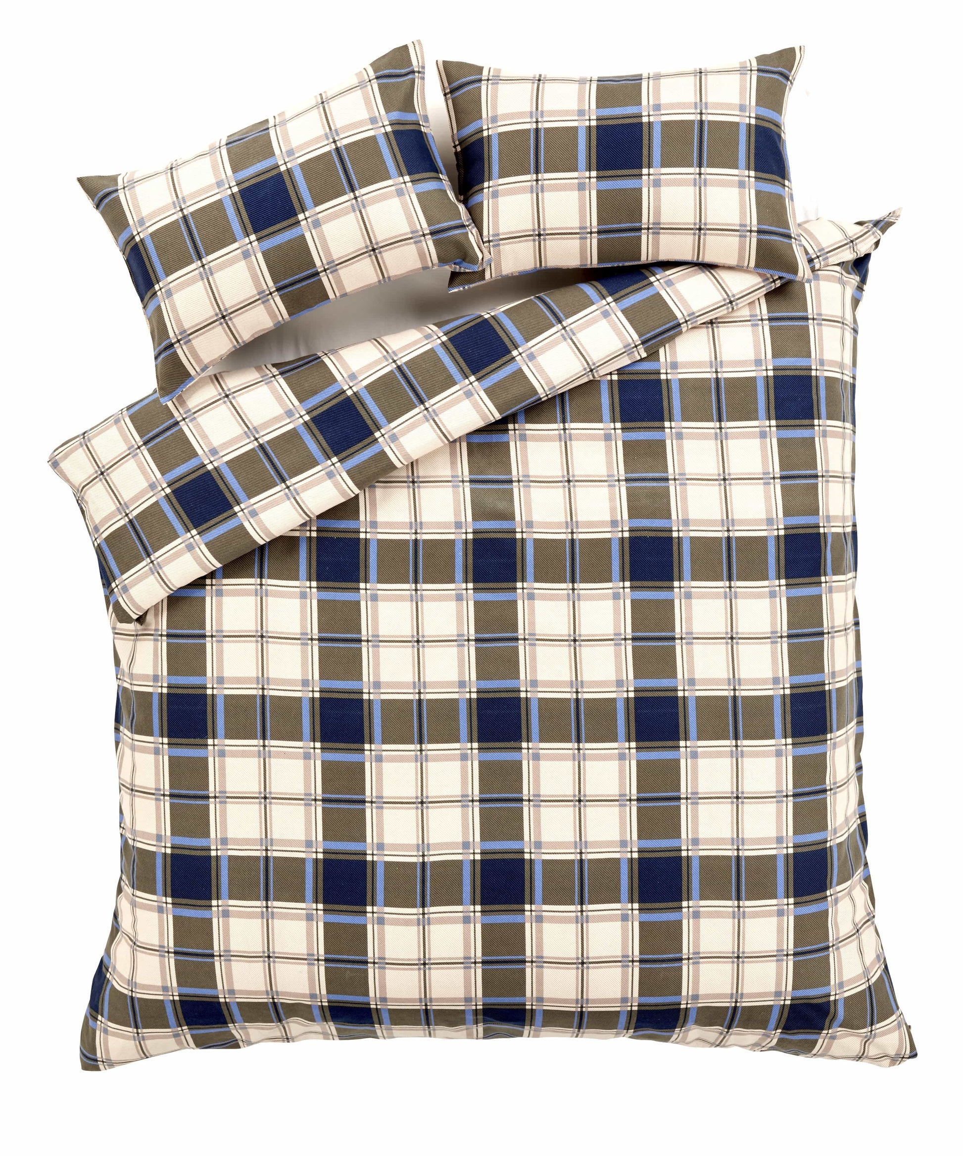 OLIVIA ROCCO Duvet Set Highland Tartan Brushed Cotton Flannel Super Soft OEKO-TEX