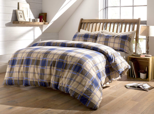 OLIVIA ROCCO Duvet Set Highland Tartan Brushed Cotton Flannel Super Soft OEKO-TEX
