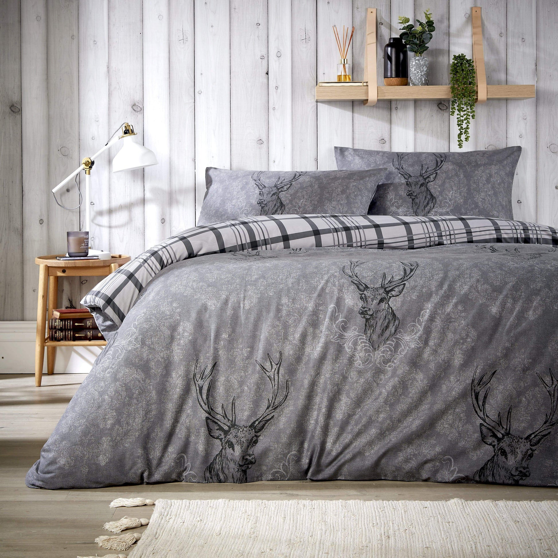 OLIVIA ROCCO Duvet Set Reversible Tartan Check Super Soft Cotton Single Double King Size