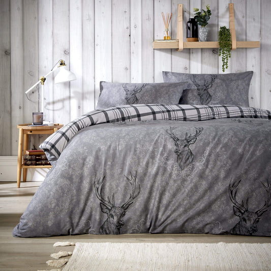 OLIVIA ROCCO Duvet Set Reversible Tartan Check Super Soft Cotton Single Double King Size