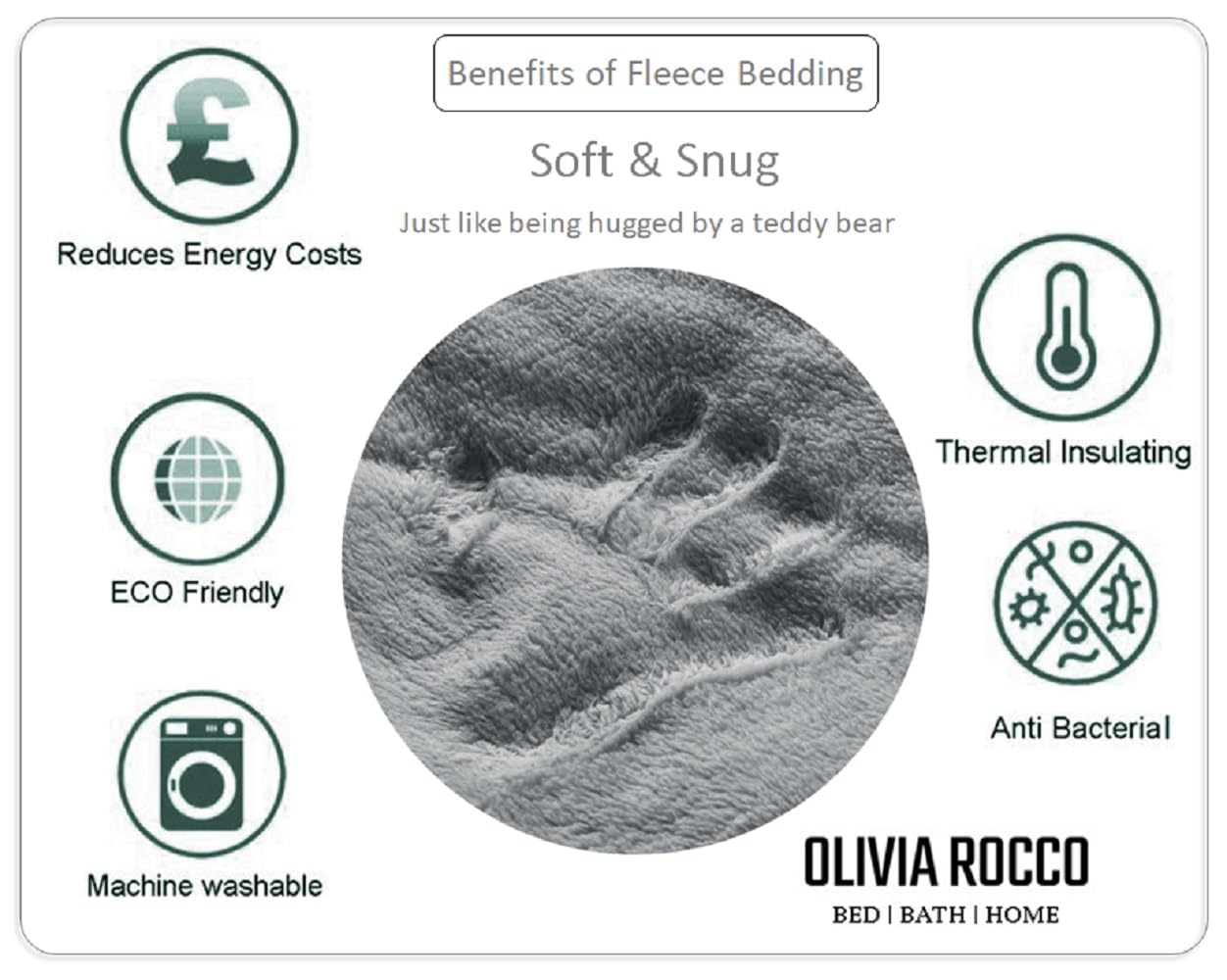 OLIVIA ROCCO Leaf Print Teddy Duvet Set With Reversible Sherpa Fleece Ultra Soft Winter