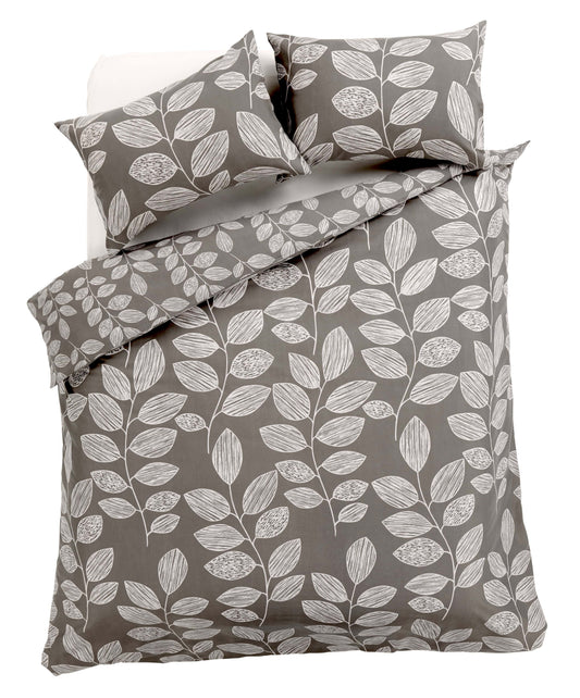 OLIVIA ROCCO Leaves Design Cotton Rich Duvet Cover Set Nature Inspired Soft s All Bed