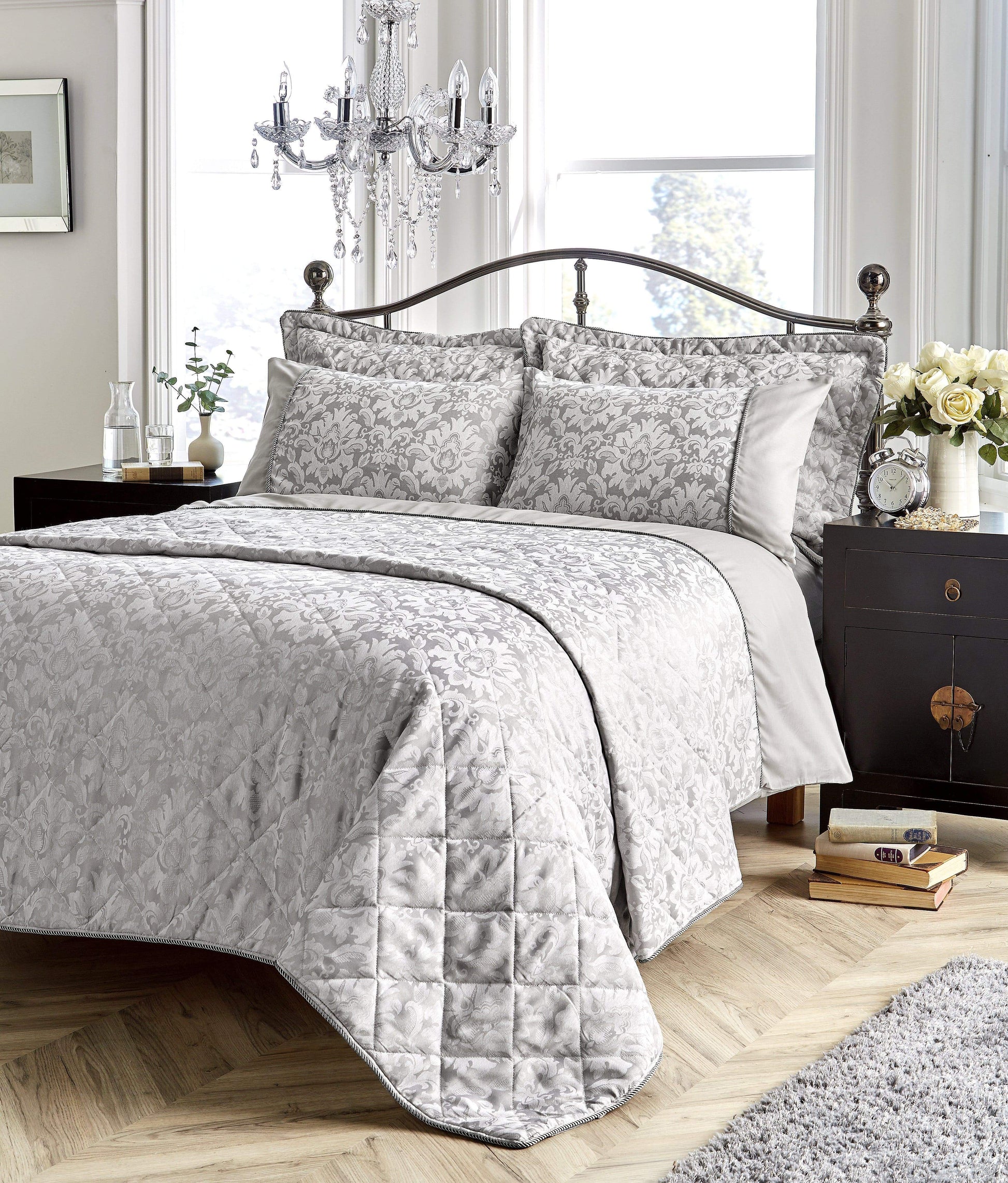 OLIVIA ROCCO Savoy Hand Woven Jacquard Cotton Quilt Cover Duvet Sets OEKO TEX Certified
