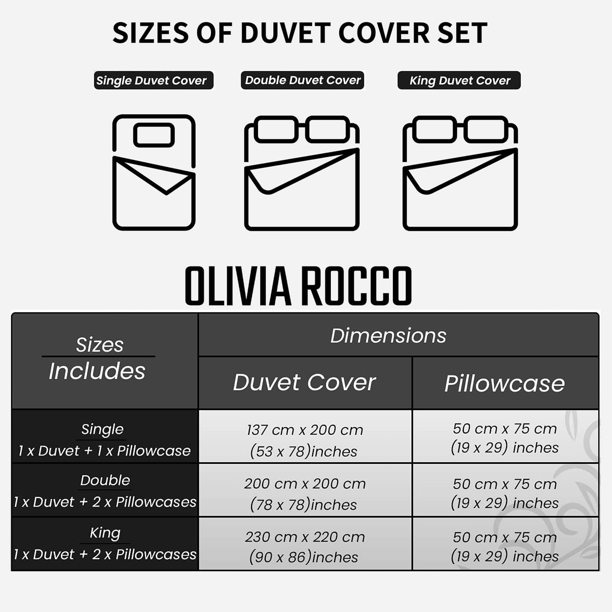 OLIVIA ROCCO Taxila Duvet Cover Set Easy Care Reversible Cotton Mix Super Soft for Everyday Luxury Hotel-Style