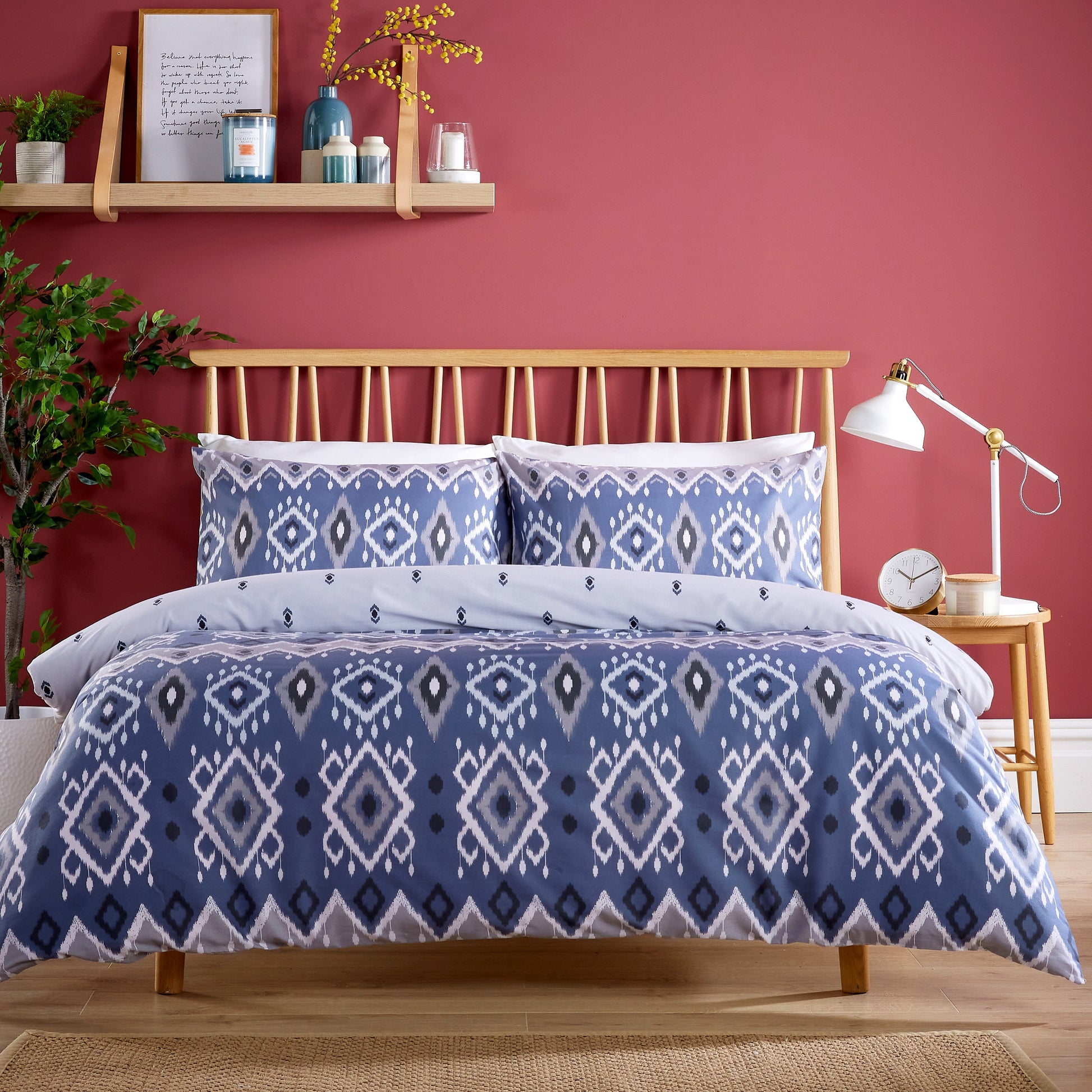 OLIVIA ROCCO Taxila Duvet Cover Set Easy Care Reversible Cotton Mix Super Soft for Everyday Luxury Hotel-Style