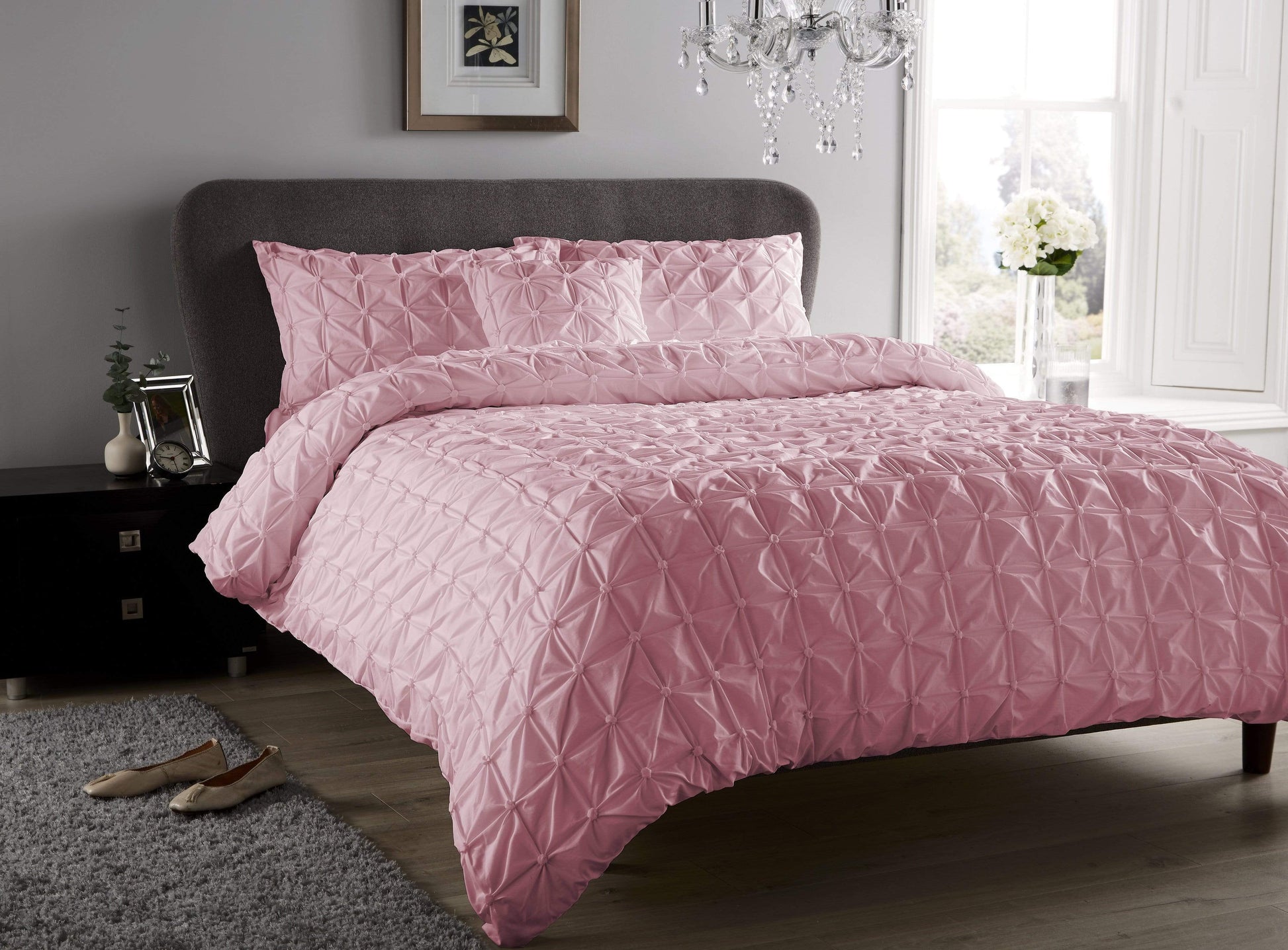 OLIVIA ROCCO Seville Duvet Set Cotton-Rich Luxury With Handmade Pintuck Detailing