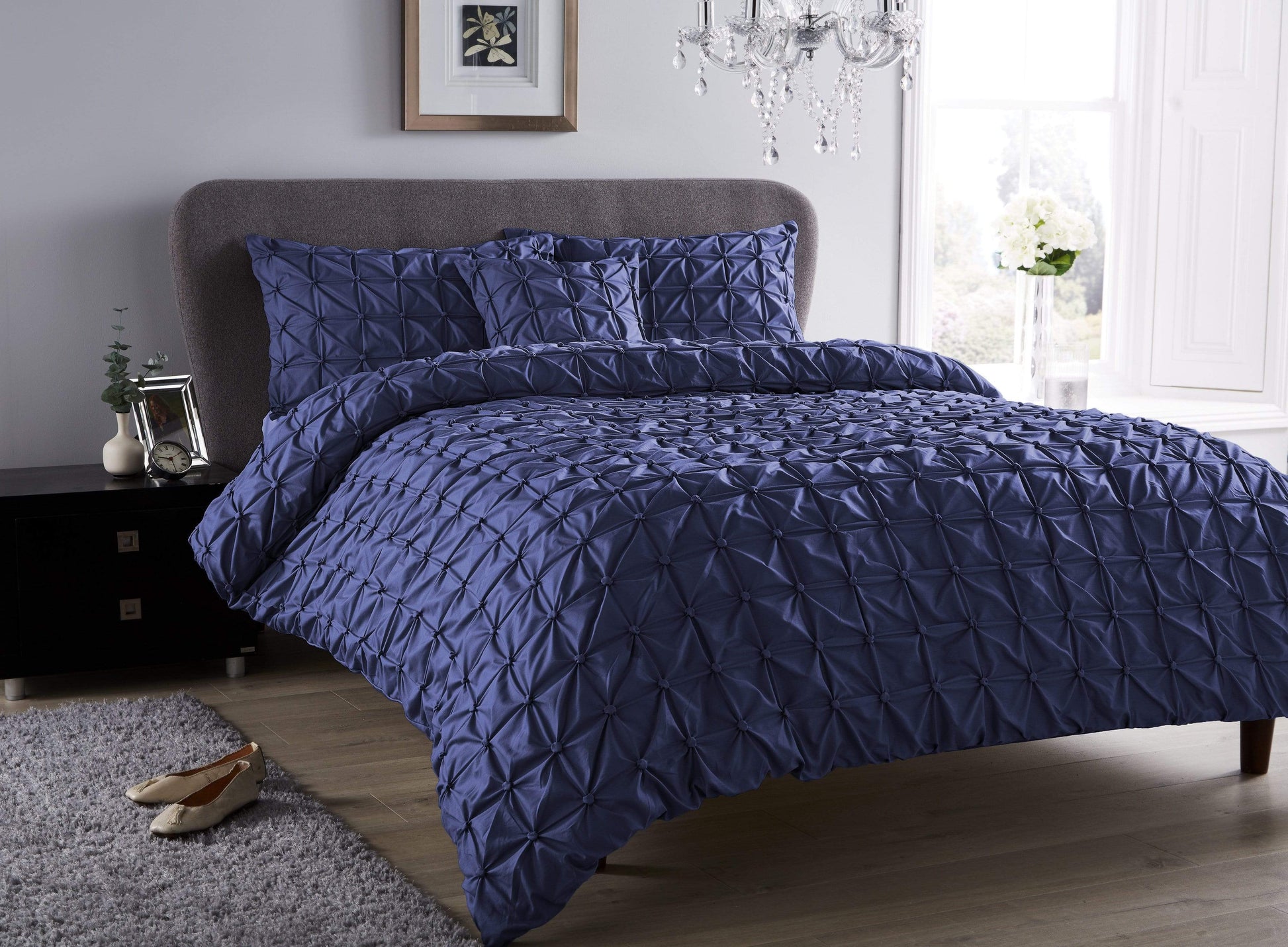 OLIVIA ROCCO Seville Duvet Set Cotton-Rich Luxury With Handmade Pintuck Detailing