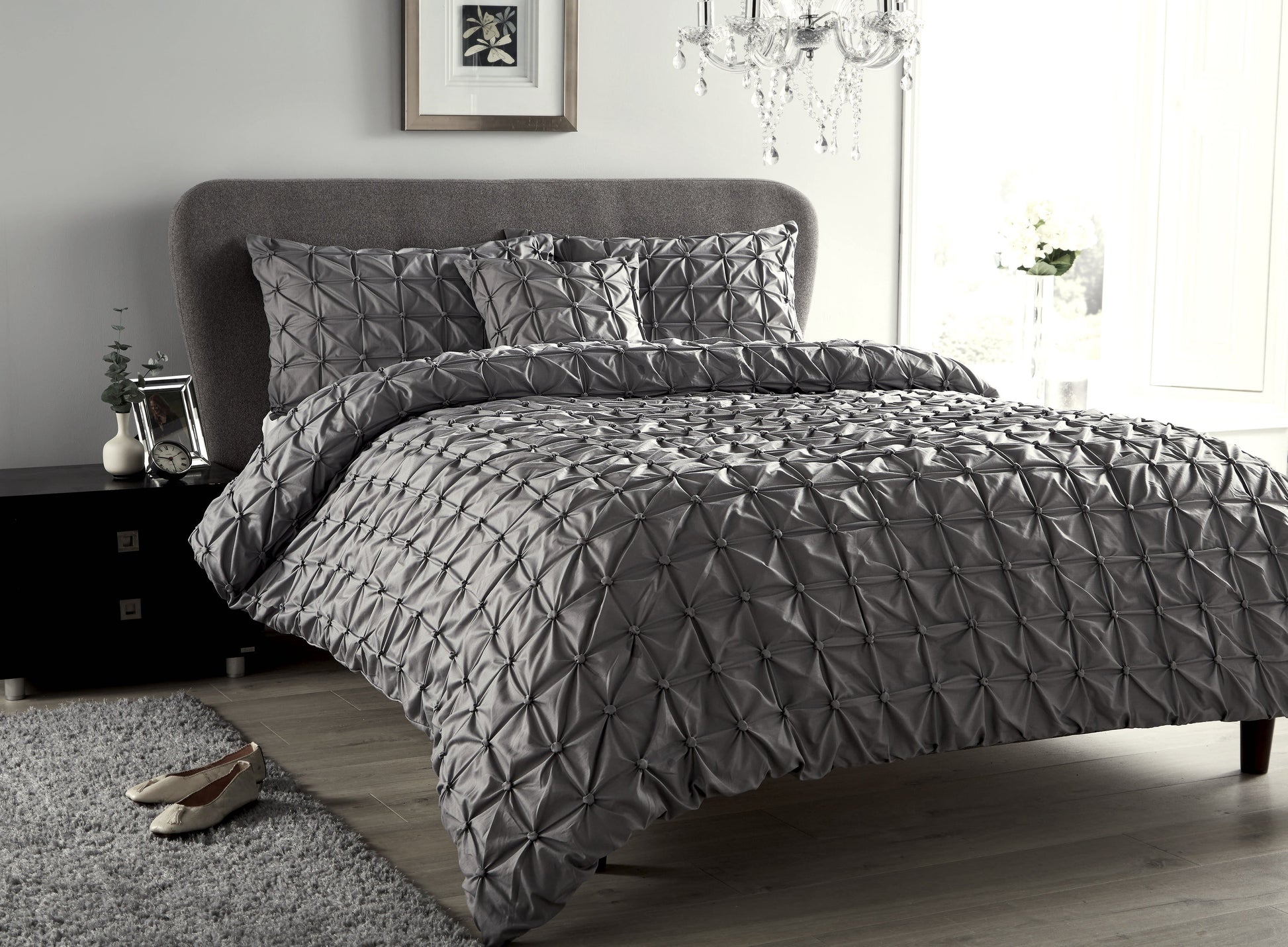 OLIVIA ROCCO Seville Duvet Set Cotton-Rich Luxury With Handmade Pintuck Detailing