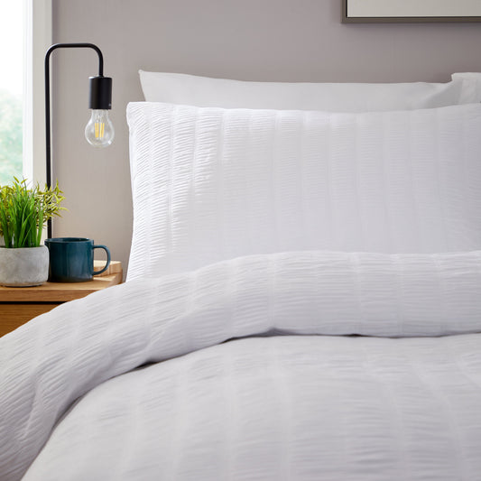 OLIVIA ROCCO Belgravia White Microfibre Duvet Cover Set With Pillowcases Soft Easy Care