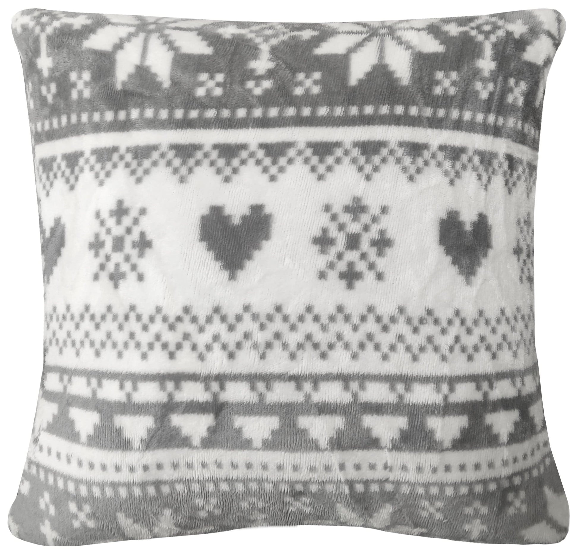 OLIVIA ROCCO Nordic Fair Isle Reversible Teddy Fleece Duvet Set With Pillowcases
