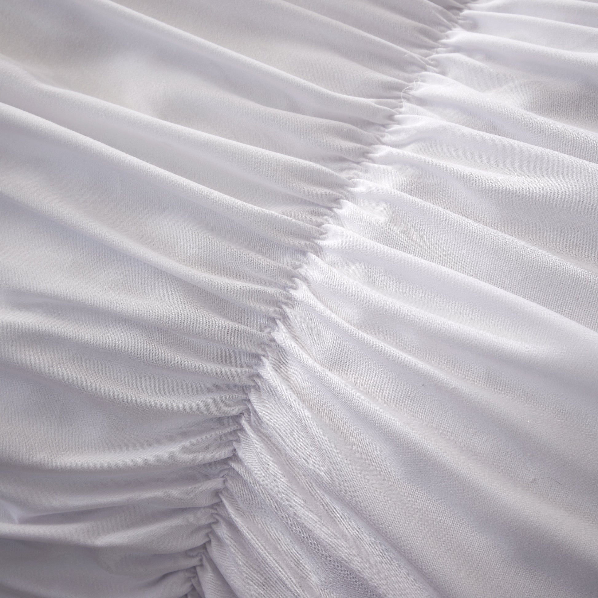 OLIVIA ROCCO Ruched White Microfibre Duvet Cover Set With Pillowcases Ruffle Bedding