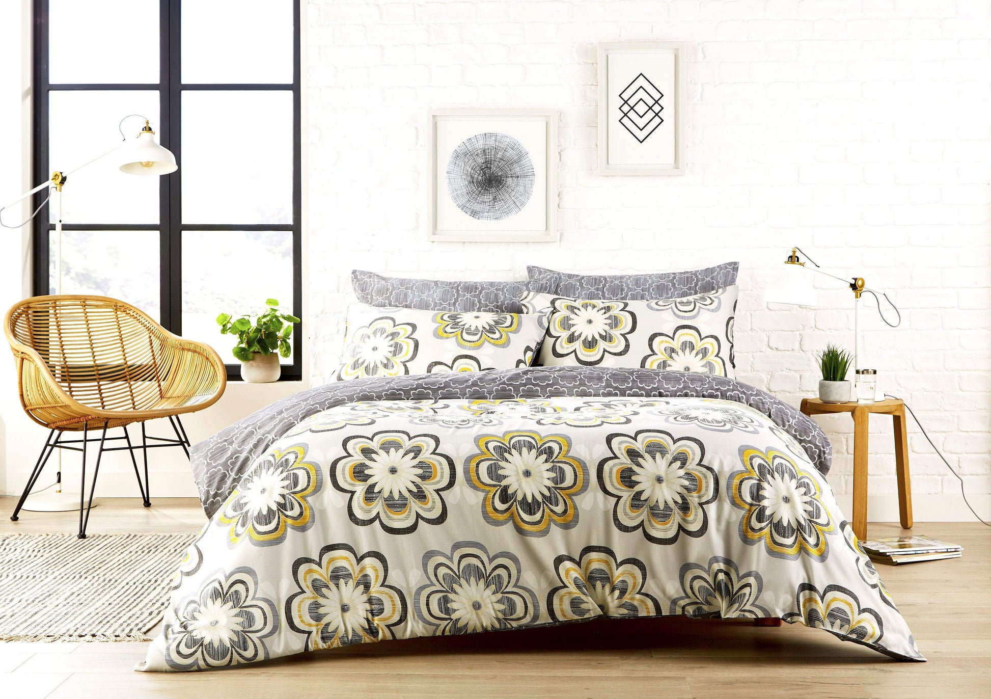 OLIVIA ROCCO Peony Floral Cotton Rich Duvet Cover Set With Pillowcases Easy Care