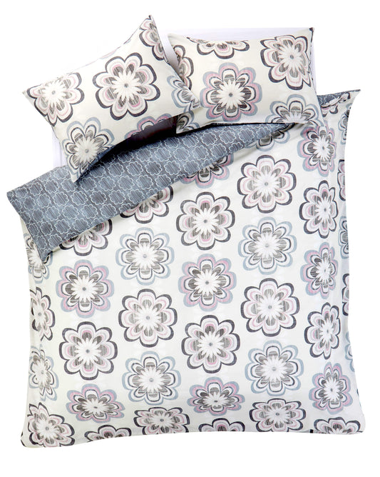 OLIVIA ROCCO Peony Floral Cotton Rich Duvet Cover Set With Pillowcases Easy Care