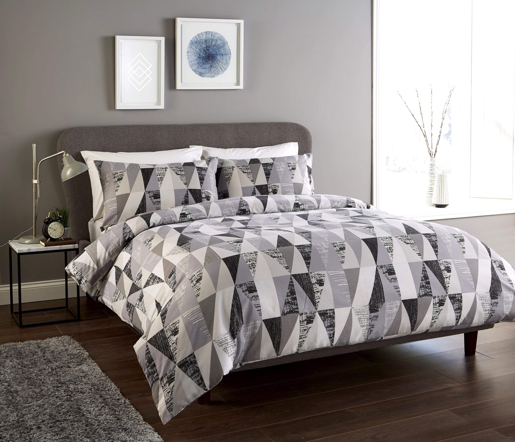 OLIVIA ROCCO Geo Design Cotton Rich Duvet Set Super Soft OEKO TEX Certified Ideal