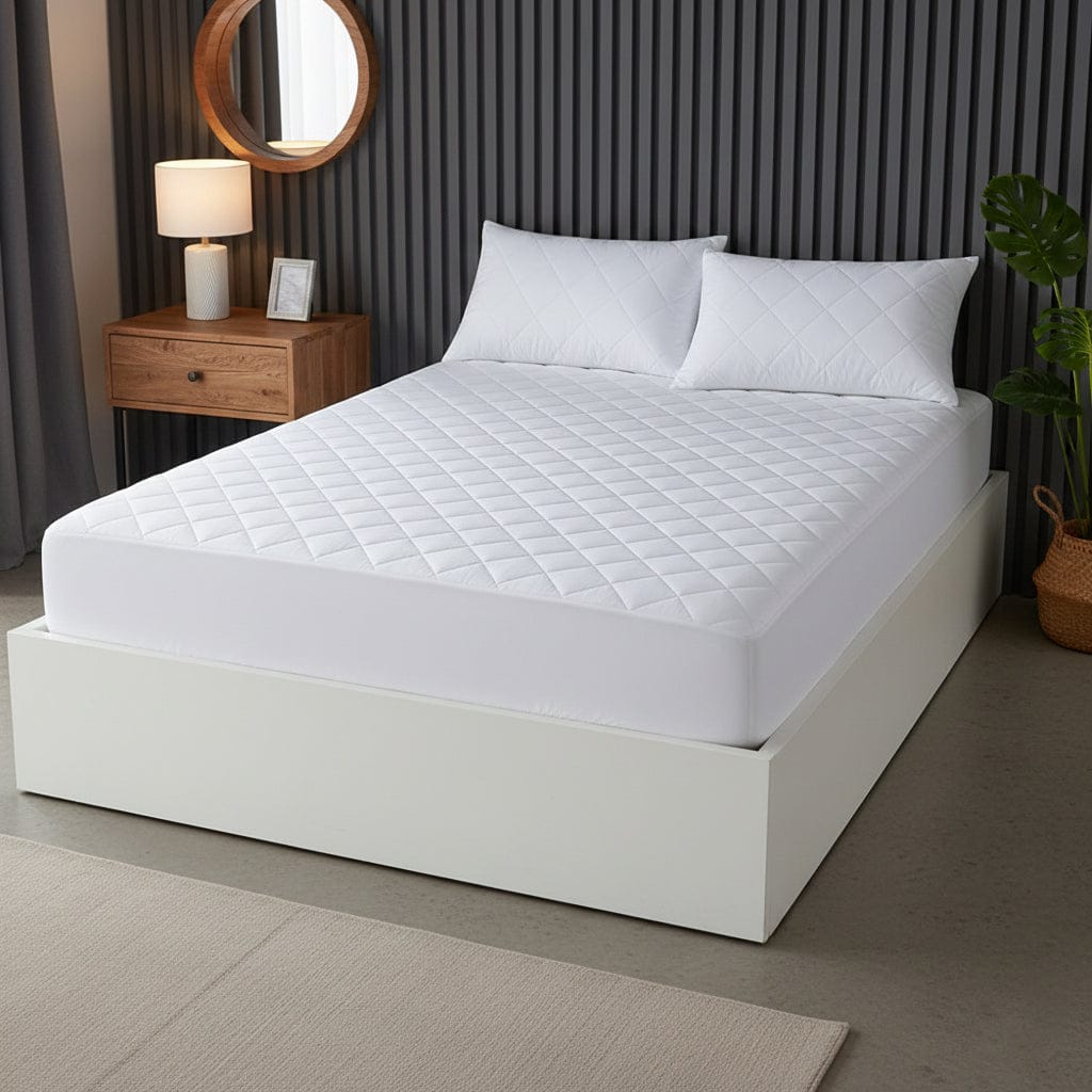Egyptian Cotton Quilted Waterproof Mattress Protector Extra Deep Deep Fitted Easy-Care Protection