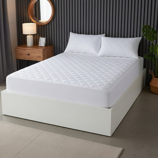 Egyptian Cotton Quilted Waterproof Mattress Protector Extra Deep Deep Fitted Easy-Care Protection
