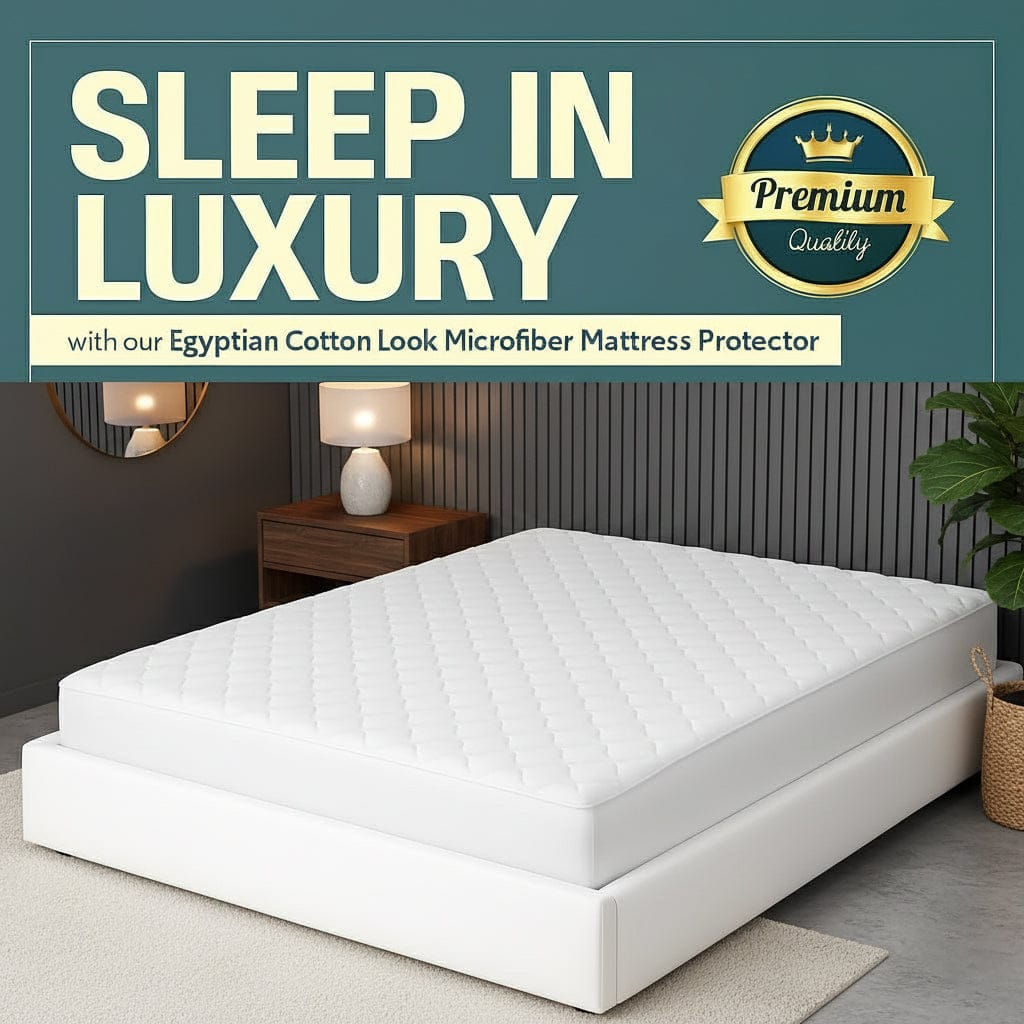 Egyptian Cotton Quilted Waterproof Mattress Protector Extra Deep Deep Fitted Easy-Care Protection