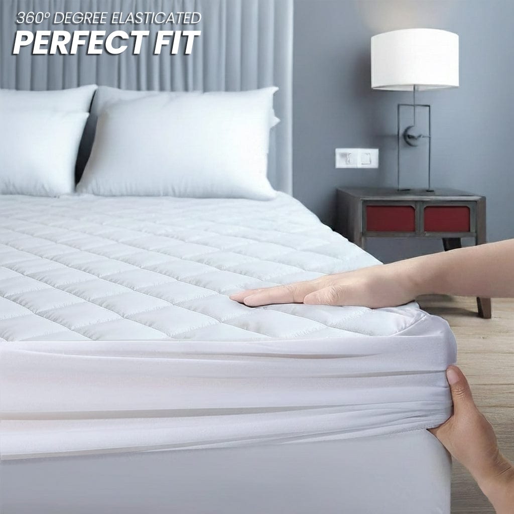 Quilted Extra Deep Mattress Protector Microfibre Top Waterproof Reverse