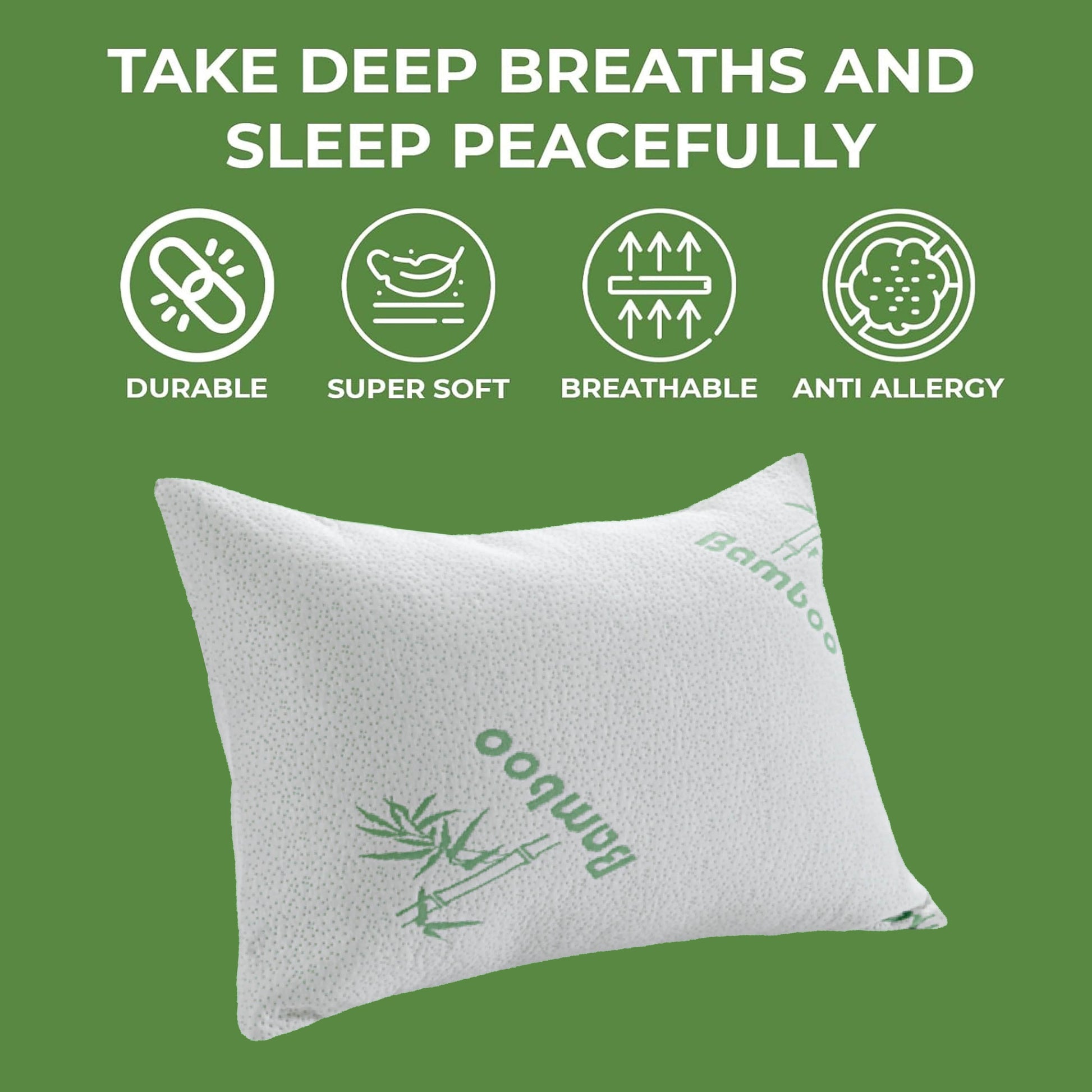Bamboo Memory Foam Pillow Hypoallergenic Cooling Luxury Fibre Filling